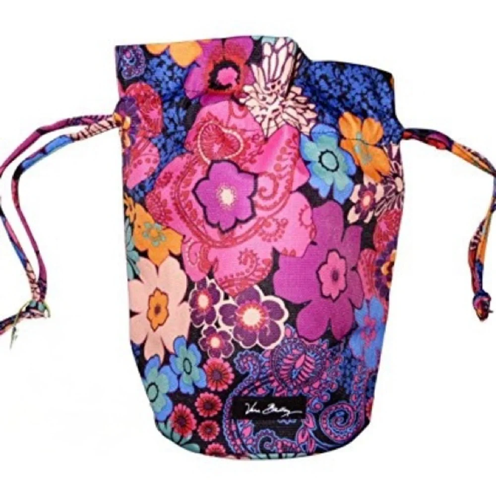 Vera Bradley Vibrant Floral Cosmetic Bag - Pink and Blue